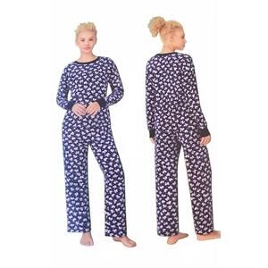 NWT Kate Spade Bow Print Velour Pajama Set Large